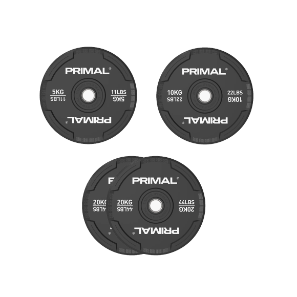 Primal Performance Series 55kg Black Bumper Set
