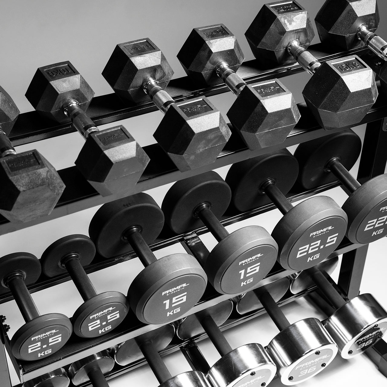 Compact 3-Tier Dumbbell Rack