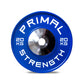 a blue 20kg competition weight plate