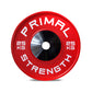 a red 25kg competition weight plate