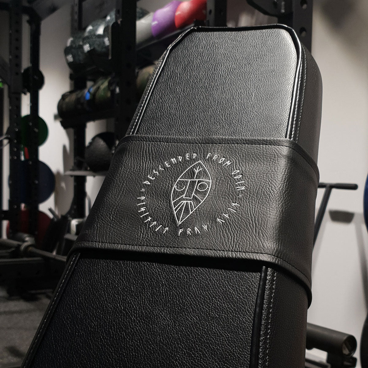 a custom logo embroidered weight bench pad