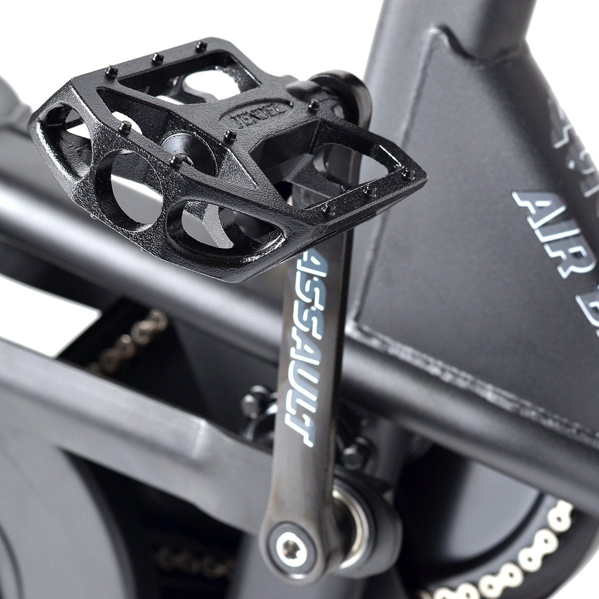 the pedal on a air assault bike