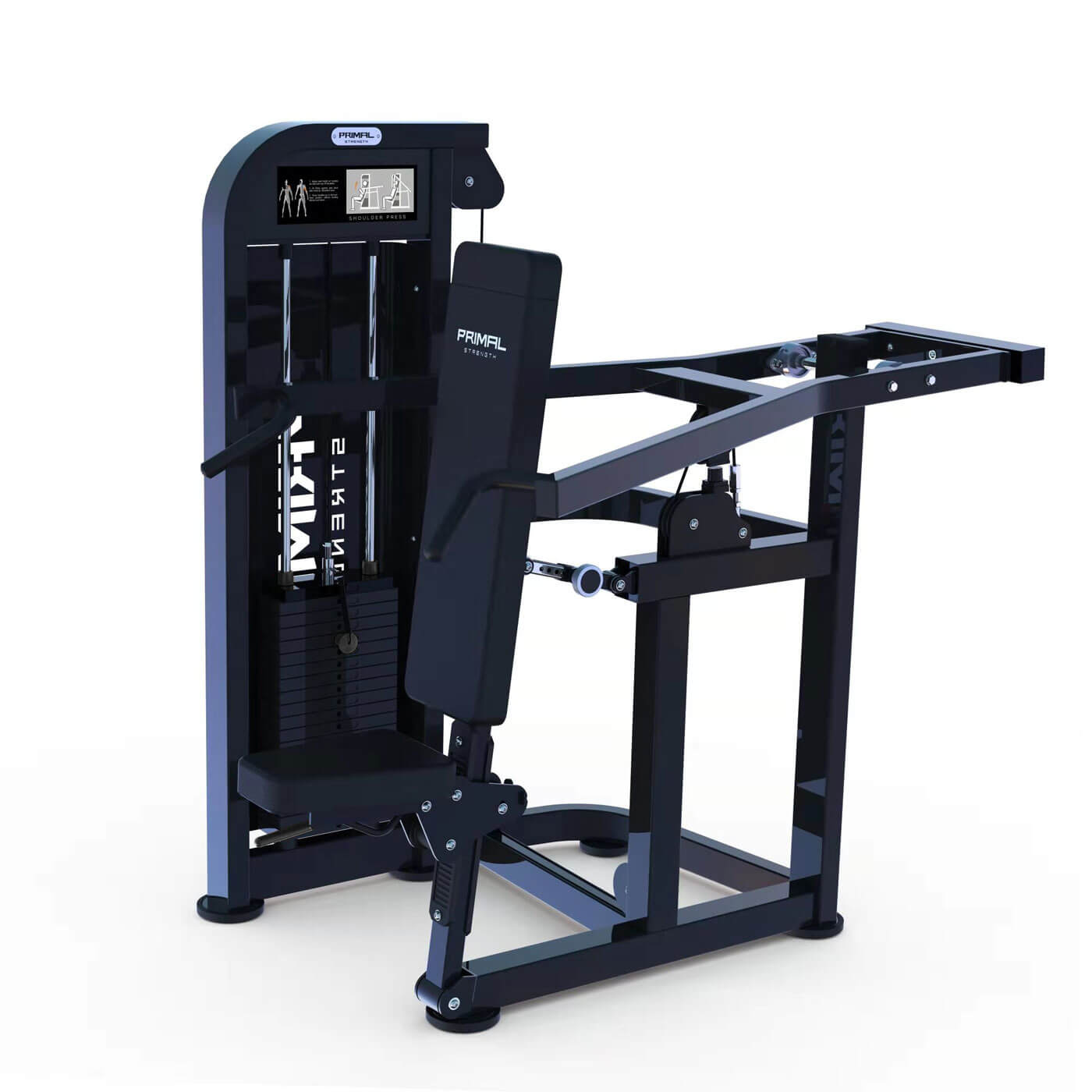a commercial seated shoulder press gym resistance machine