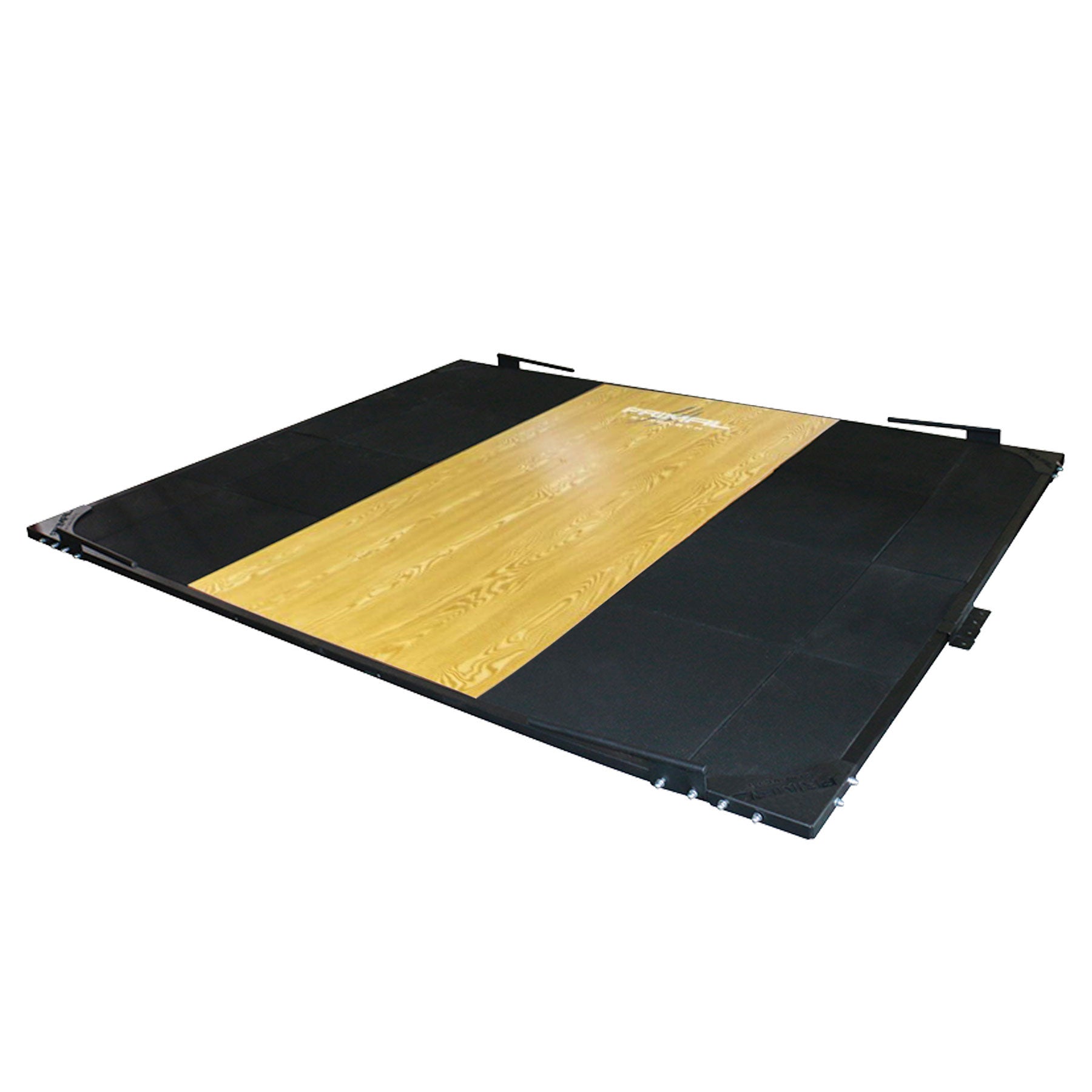 deadlift lifting platform with wooden centre and rubber base sides