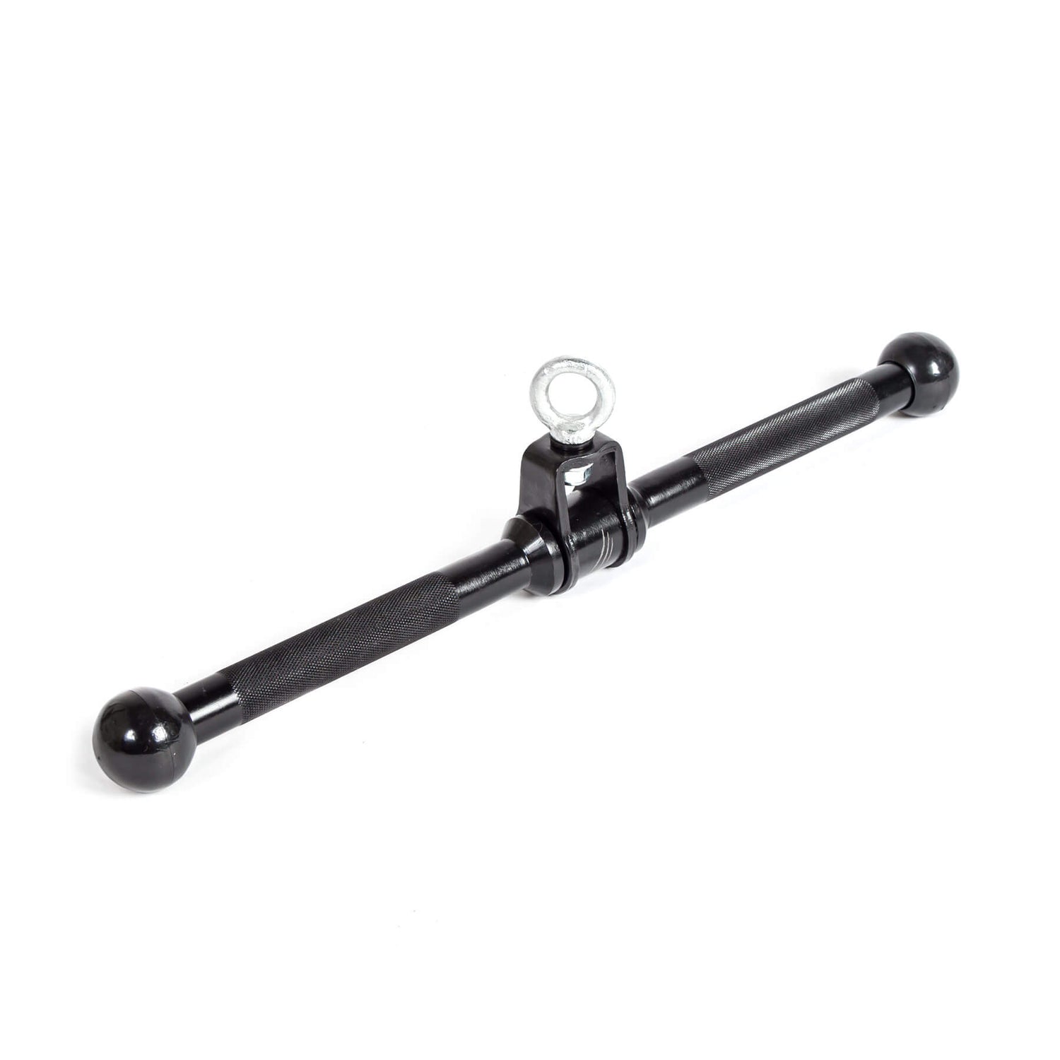 a black revolving straight bar gym cable attachment