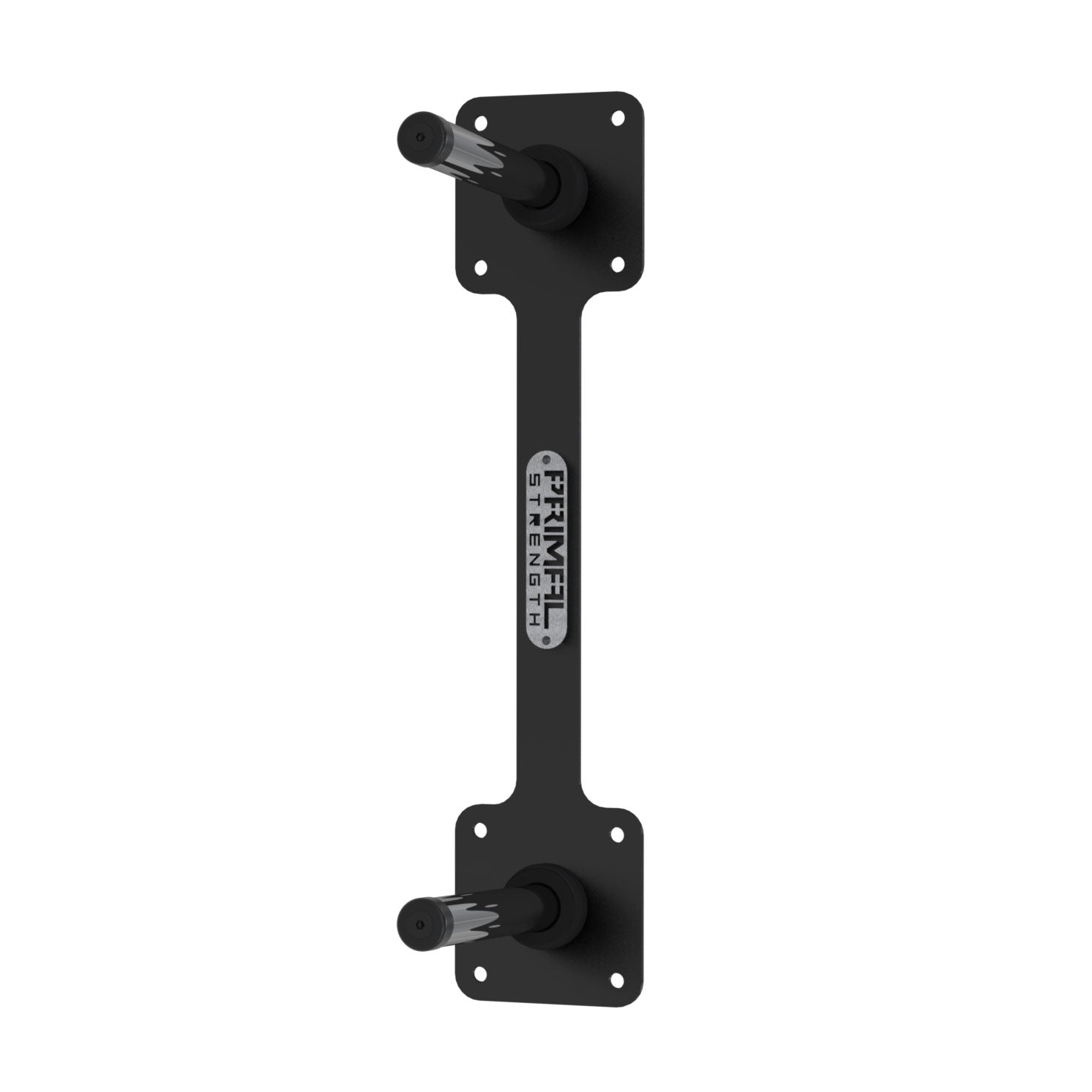 a black double wall mountable bull horn
