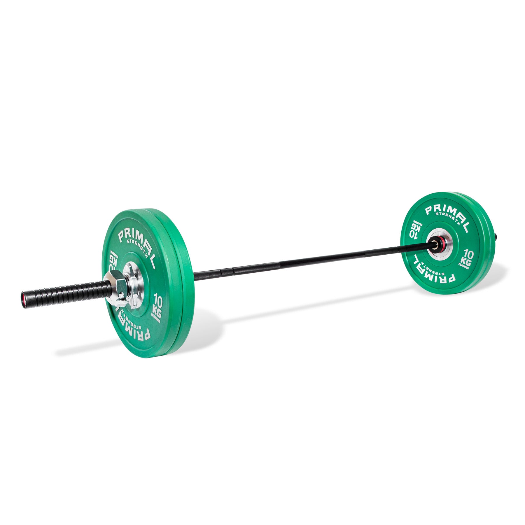 a complete black russian weight bar loaded with a pair of weight plates