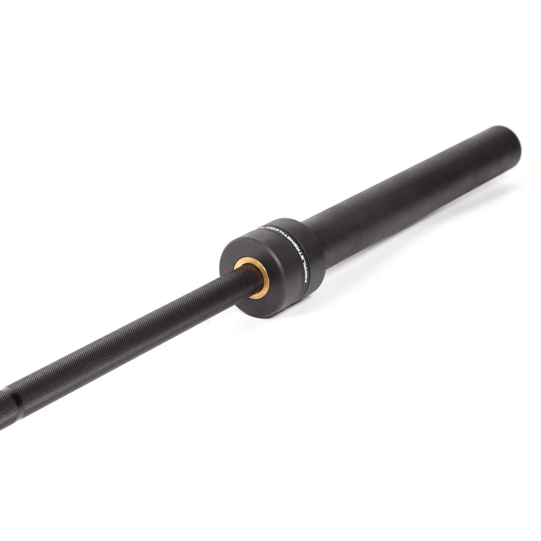 the sleeve of a black austin olympic deadlift bar