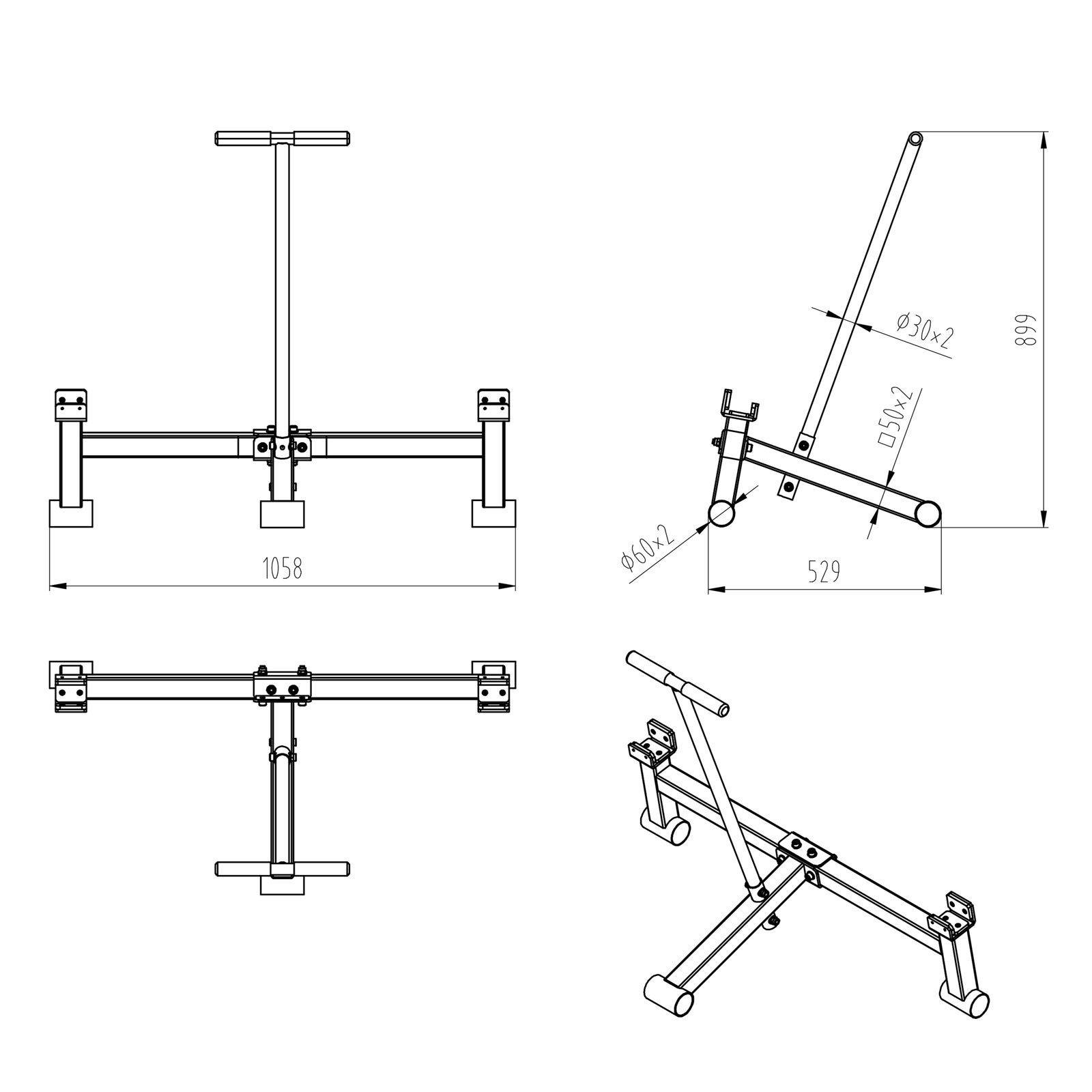 a diagram and dimensions of a barbell bar jack