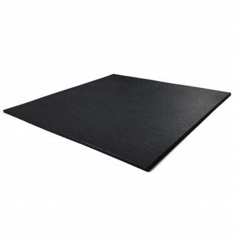 Commercial-grade black flooring gym tiles with dimensions of 1 metre by 1 metre.