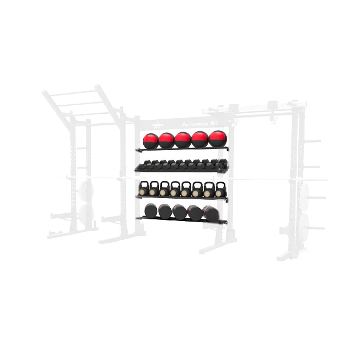 gym rack storage shelves for functional gym equipment
