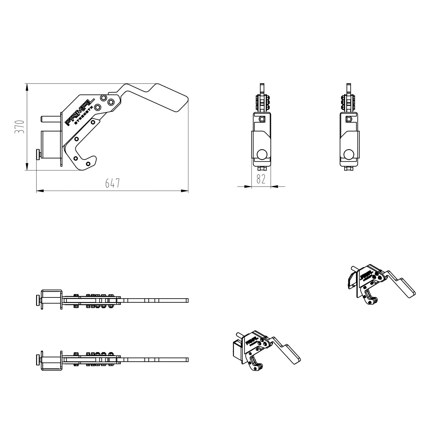 a diagram and dimensions of a monolift gym rack attachment