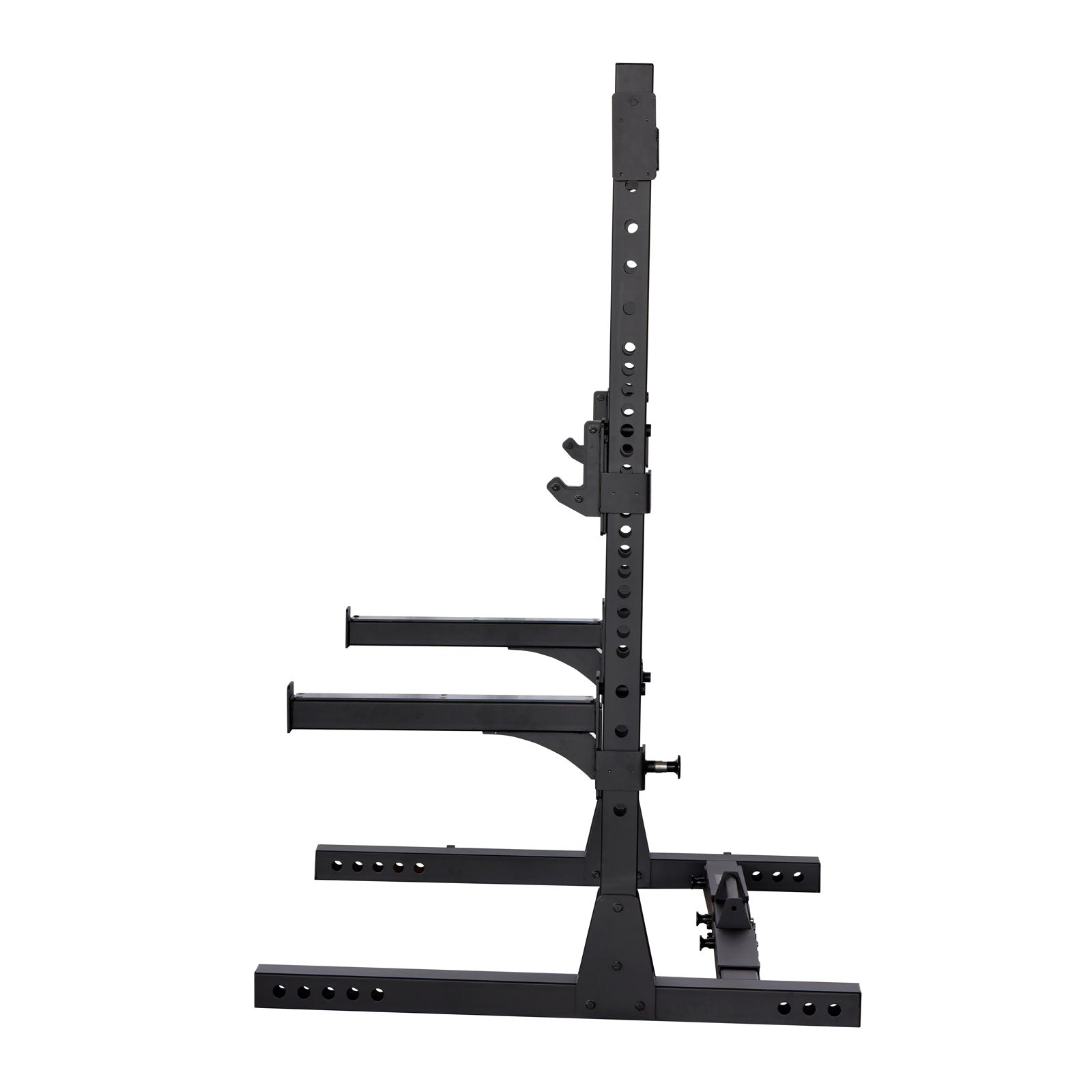 black folding squat stands with safety stoppers