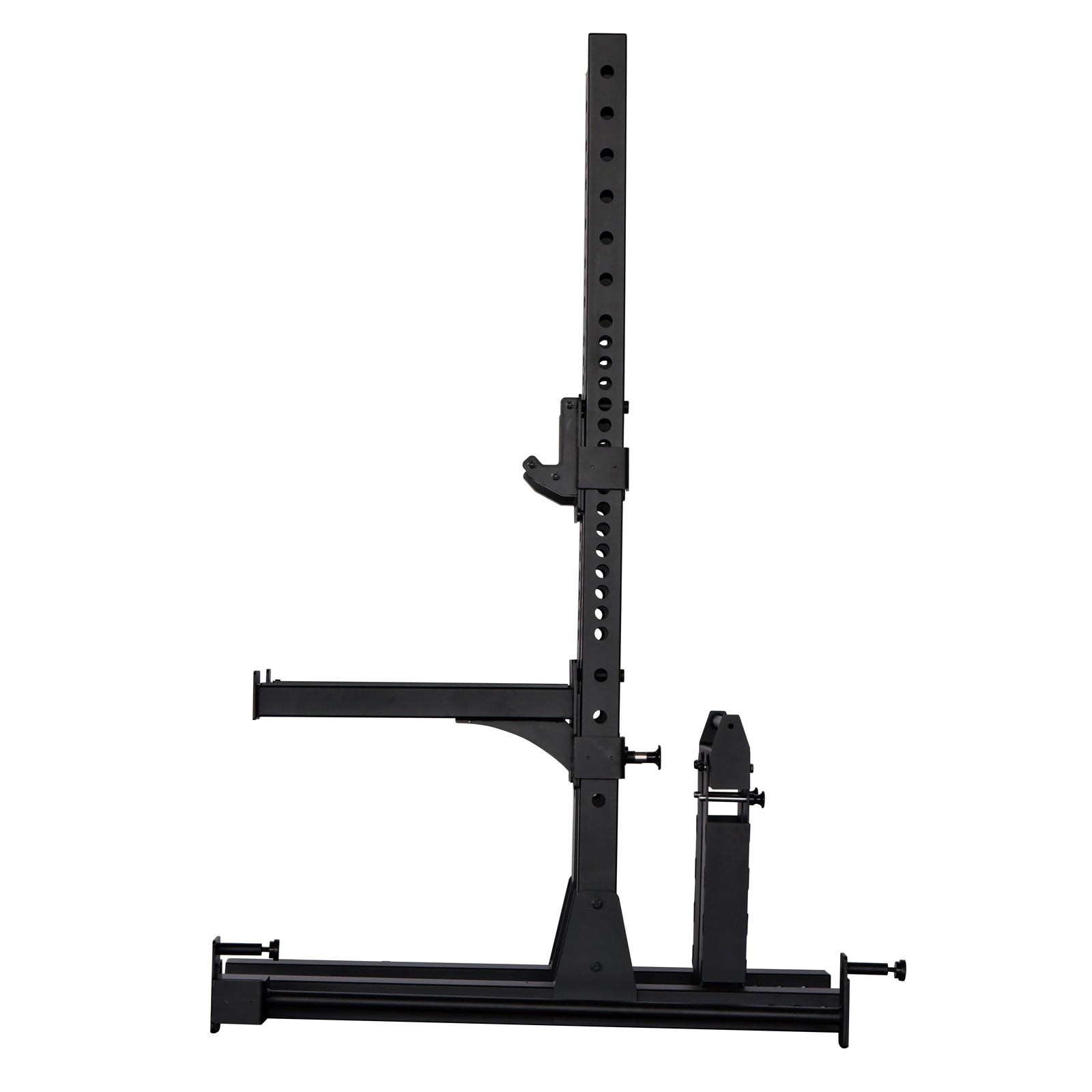 black independant folded squat stands with safety stoppers