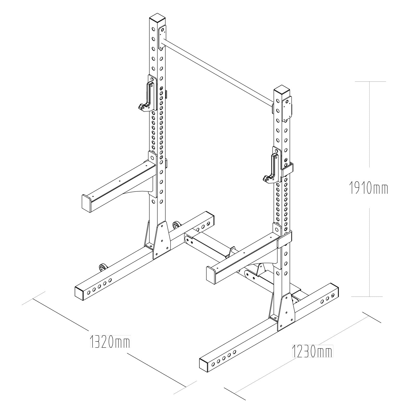 a diagram and dimensions of a folding squat stand