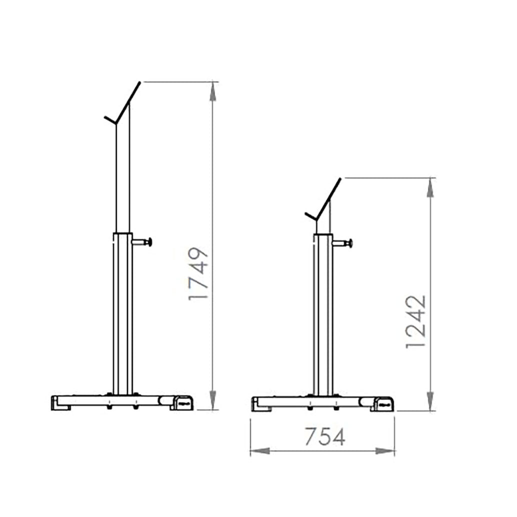 a diagram and dimensions of independent squat stands