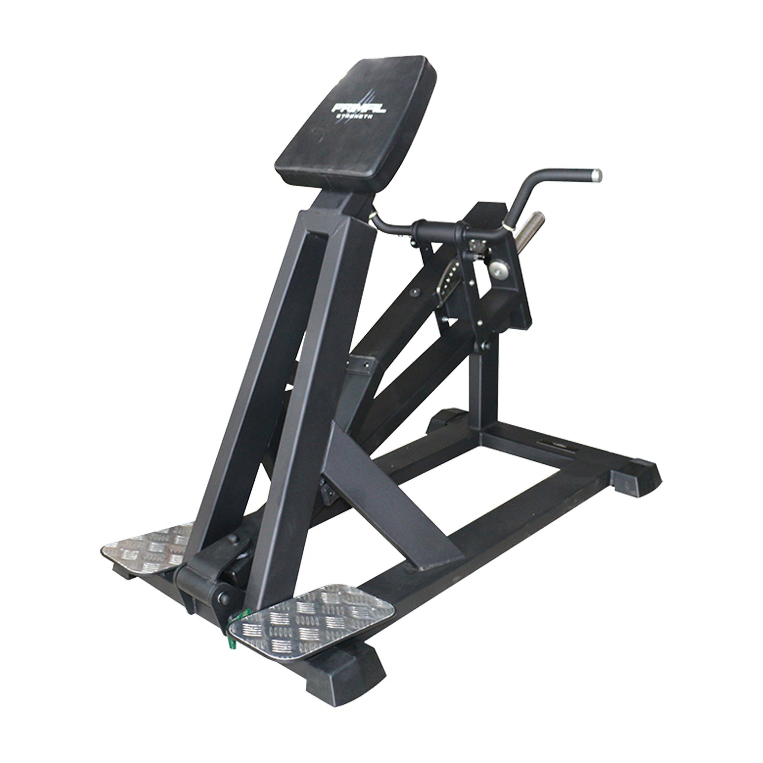 a black plate loaded incline t bar row gym machine