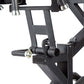 the close pin of a plate loaded leverage squat machine