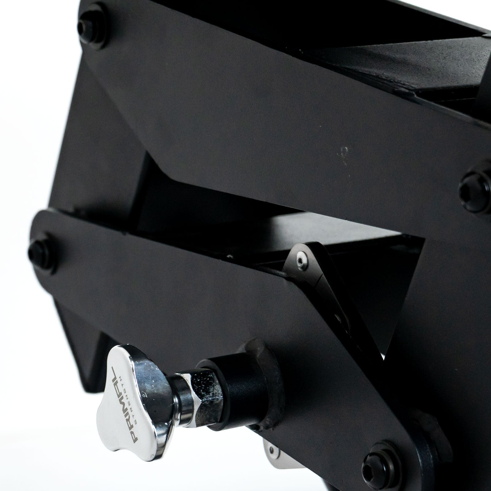 the adjustable seat metal pin on a preacher curl bench