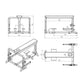 a diagram and dimensions of a prone row gym bench