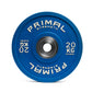 a blue 20kg competition bumper weight plate