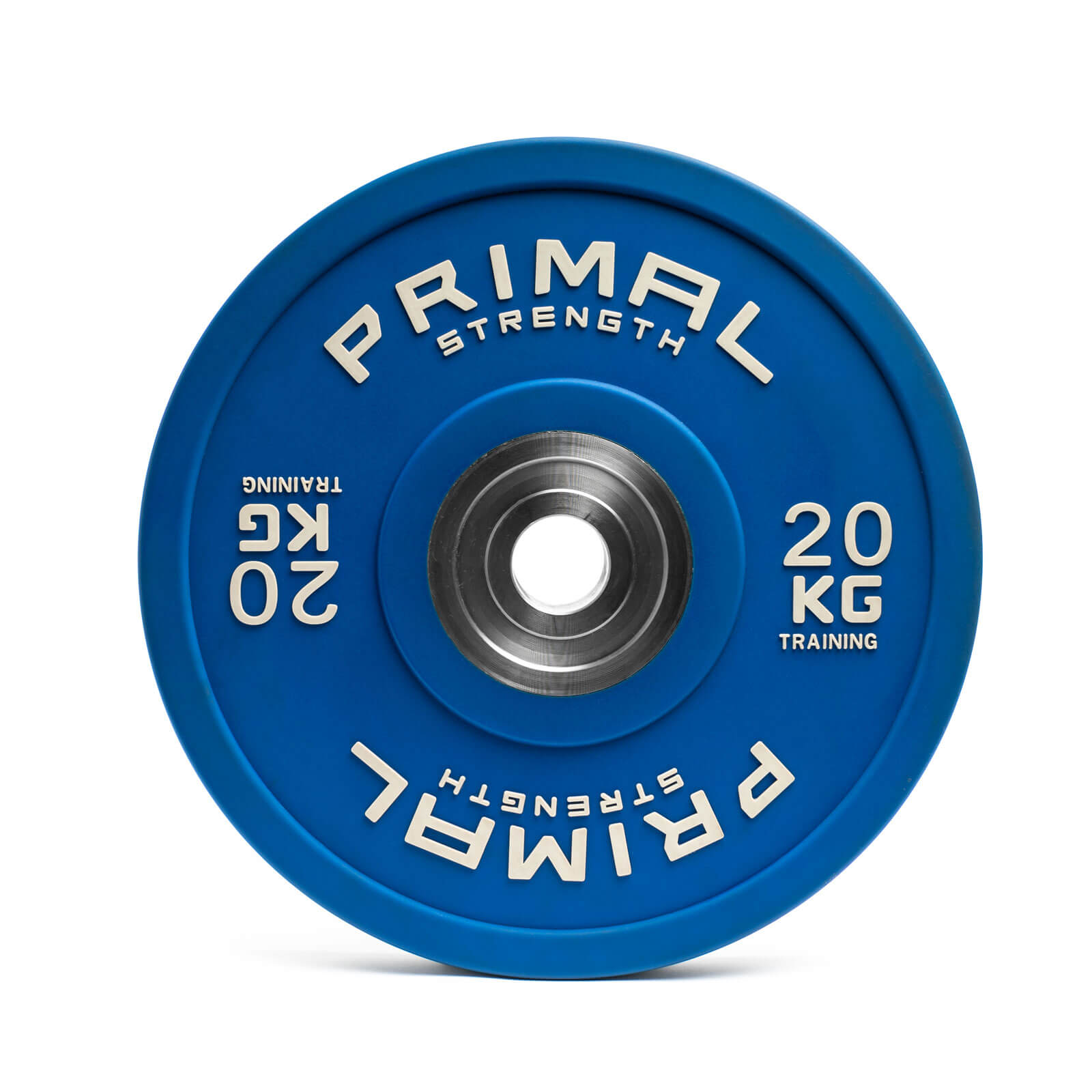 a blue 20kg competition bumper weight plate