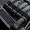 Close up the 2kg weight packs stored inside a 20kg camouflage weighted vest.