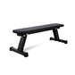a black flat folding gym weight bench