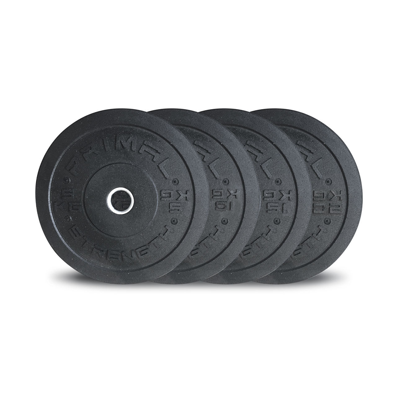 A group of black eco bumper plates.