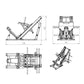 a diagram and dimensions of a 30 to 45 degree leg press