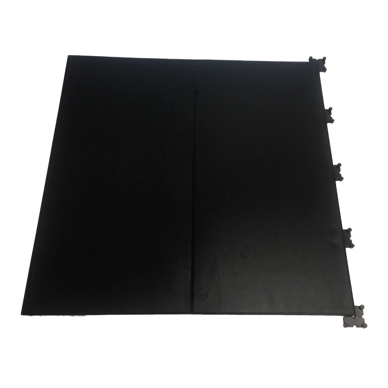 two connected black fitness gym mats 