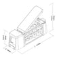 a diagram and dimensions of a adjustable bench with dumbbell storage