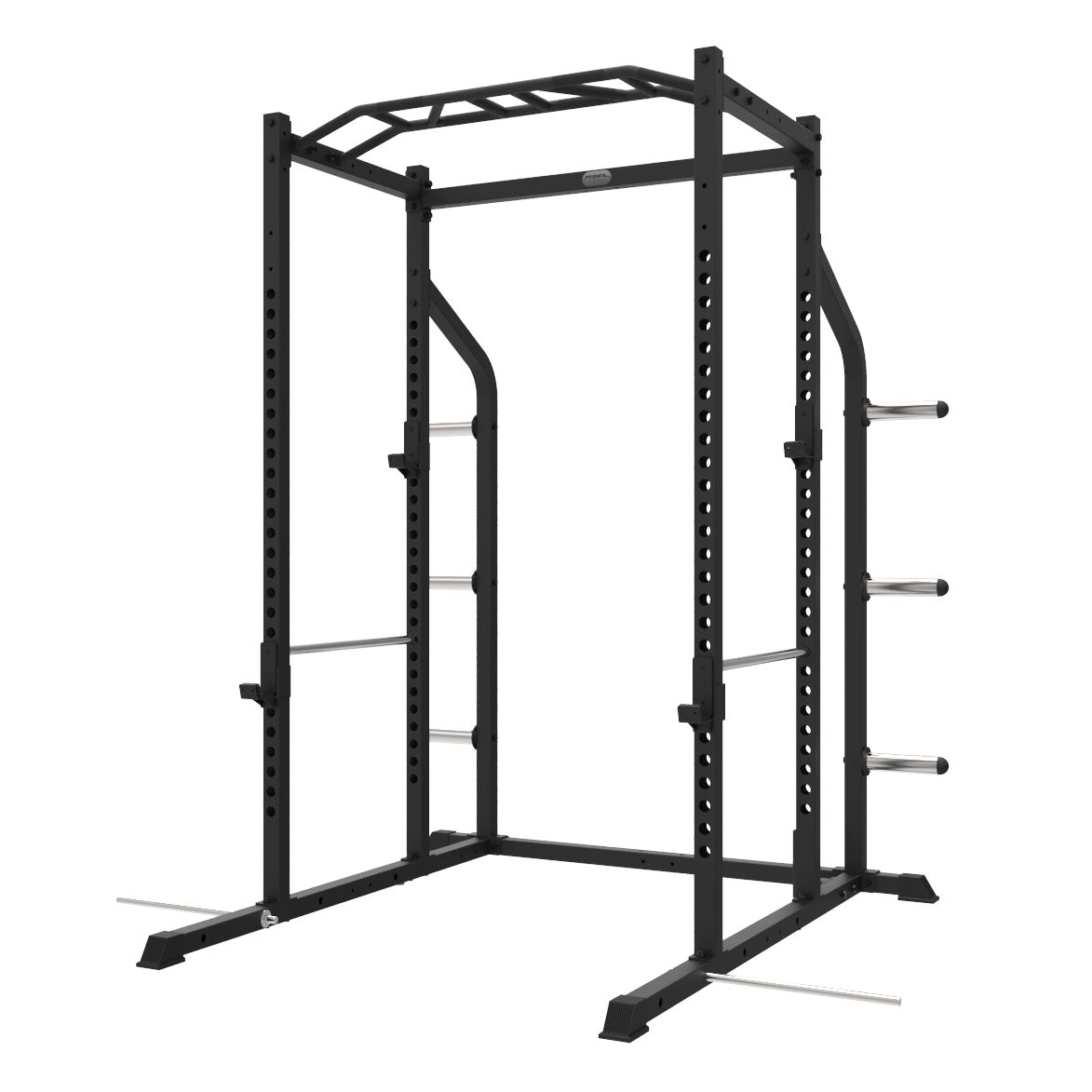 a empty black power rack