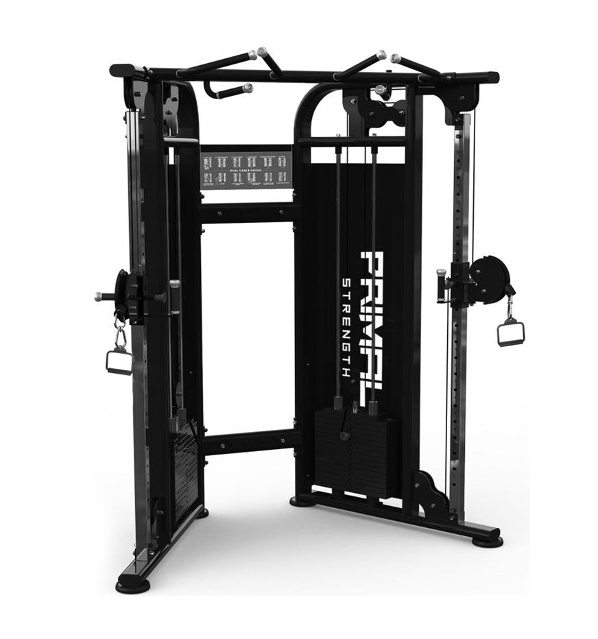 a black dual adjustable pulley machine