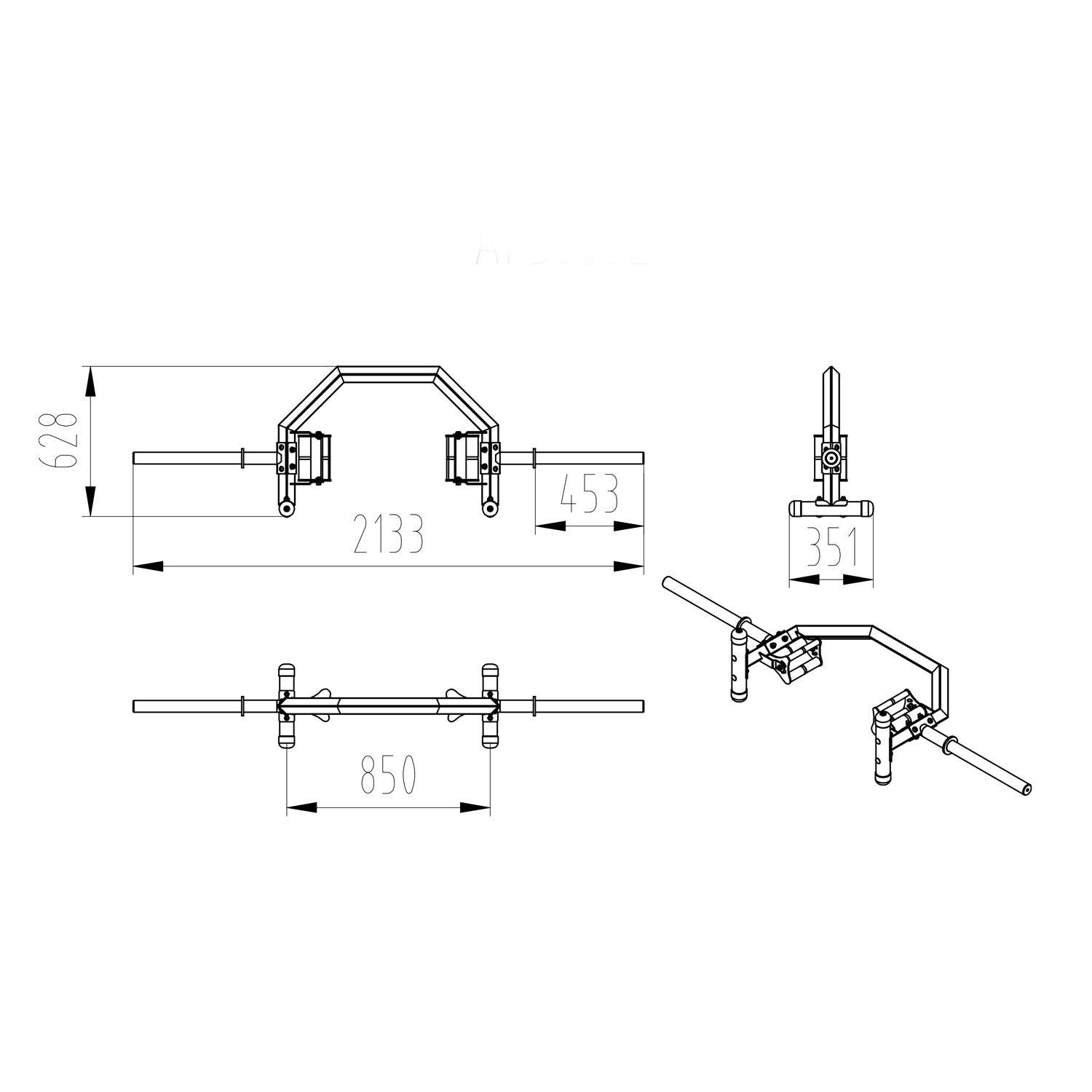 a diagram and dimensions of a half hex bar