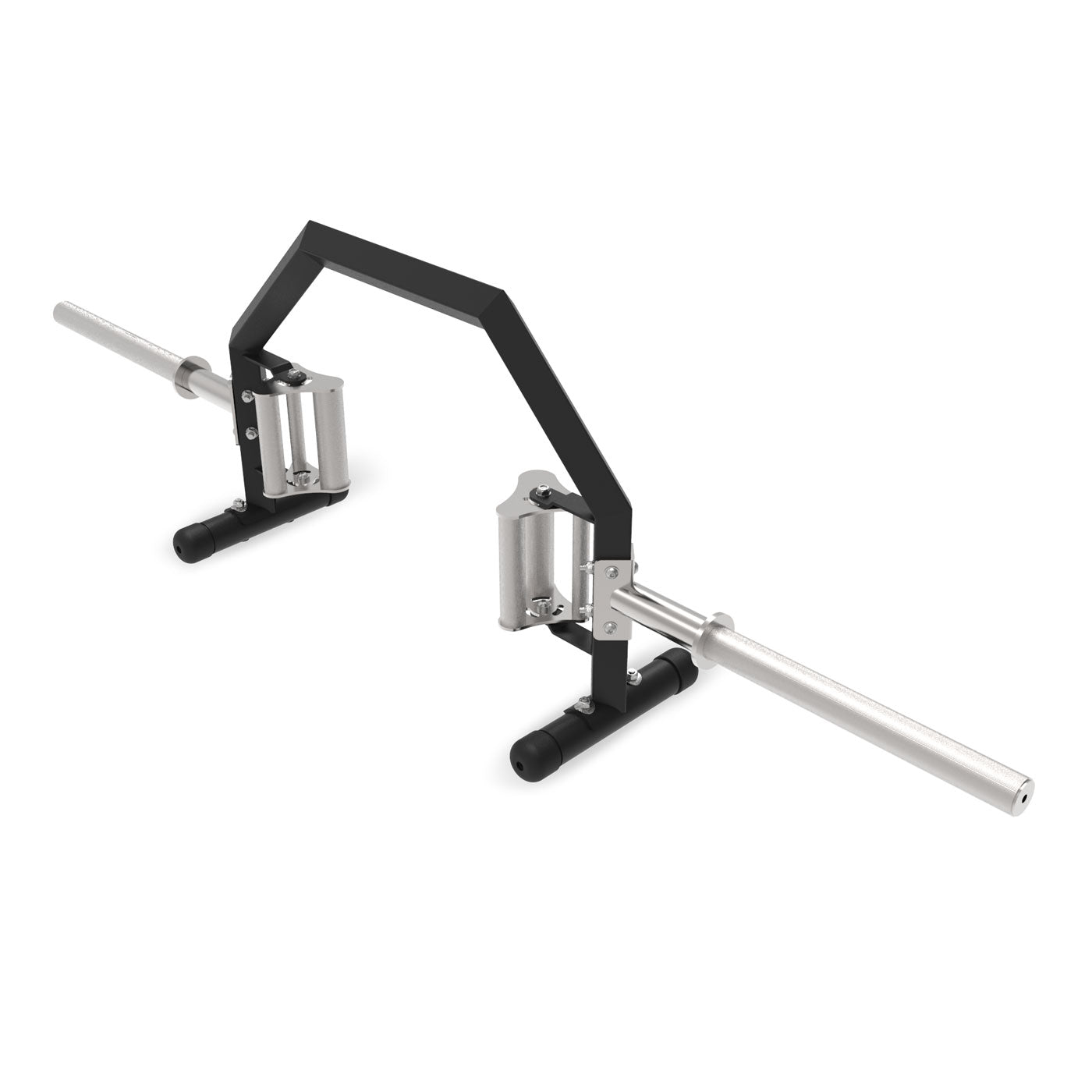 a black and silver half open hex bar
