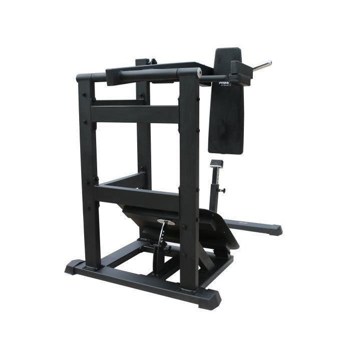 the back of a pendulum squat machine