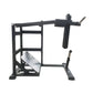 the side of a pendulum squat gym machine