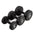 three single primal strength black urethane dumbbells