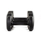 three single primal strength black urethane dumbbells