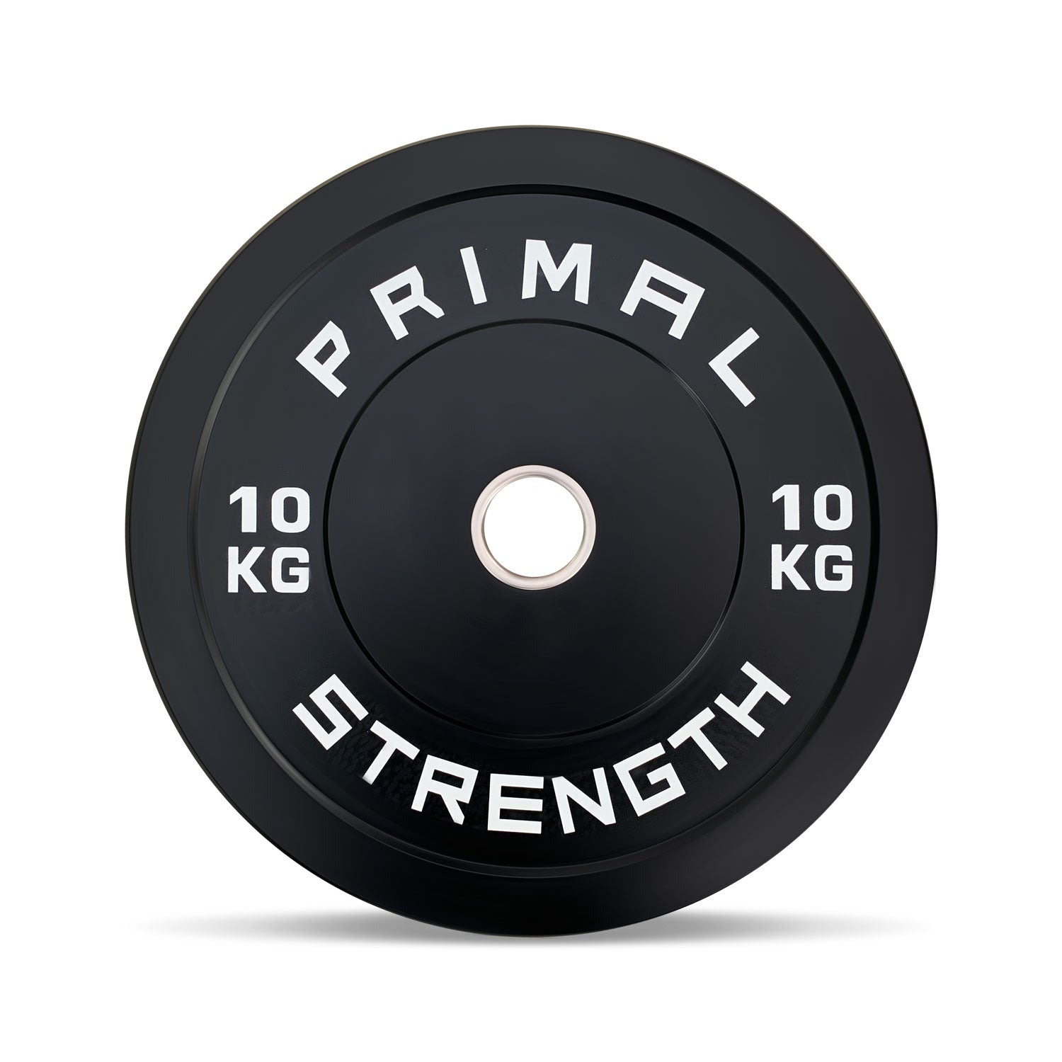 a 10kg black virgin rubber bumper weight plate