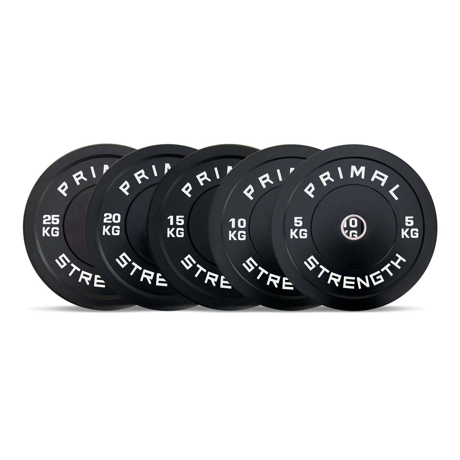 a group of virgin rubber bumper weight plates