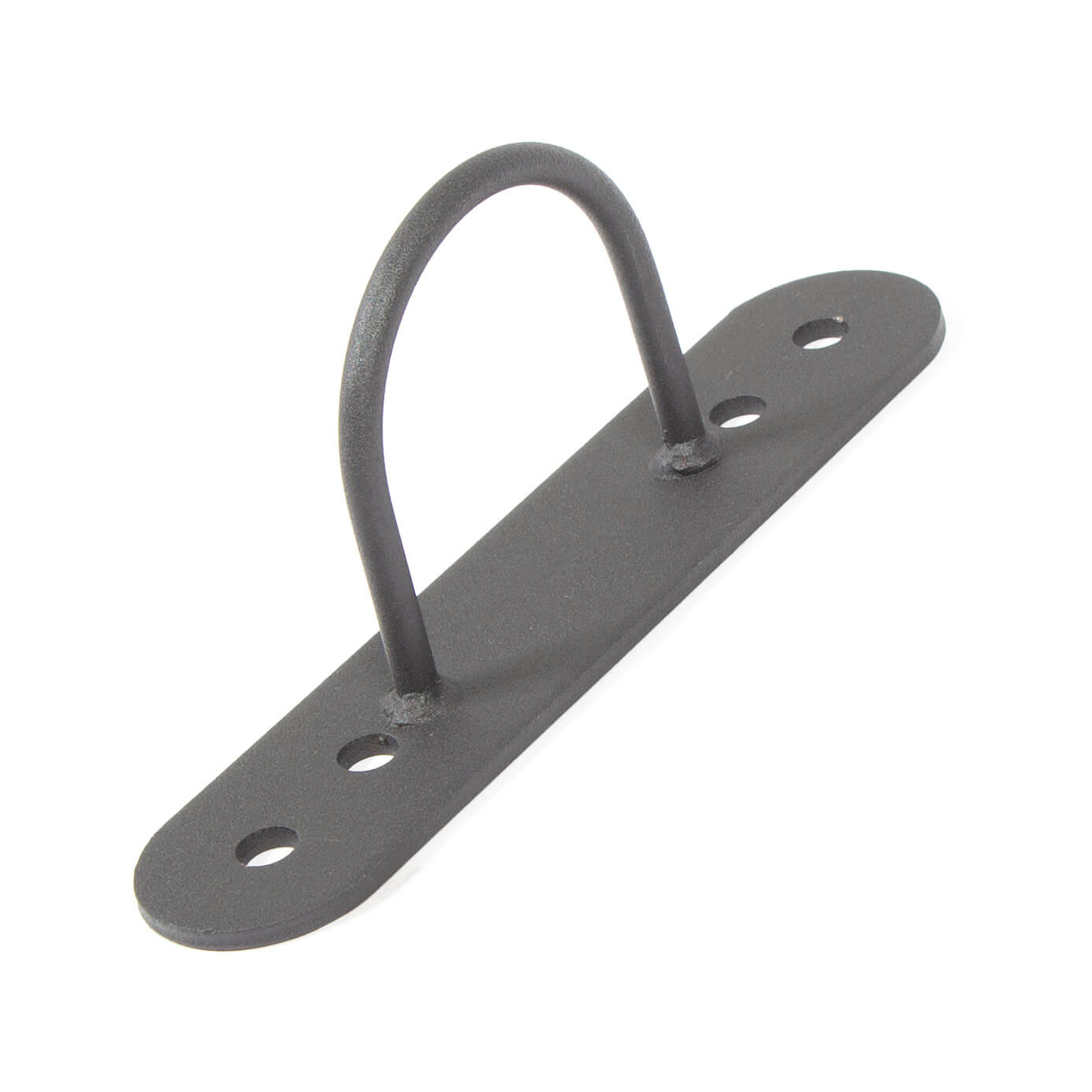 black wall and floor mounted battle rope anchor