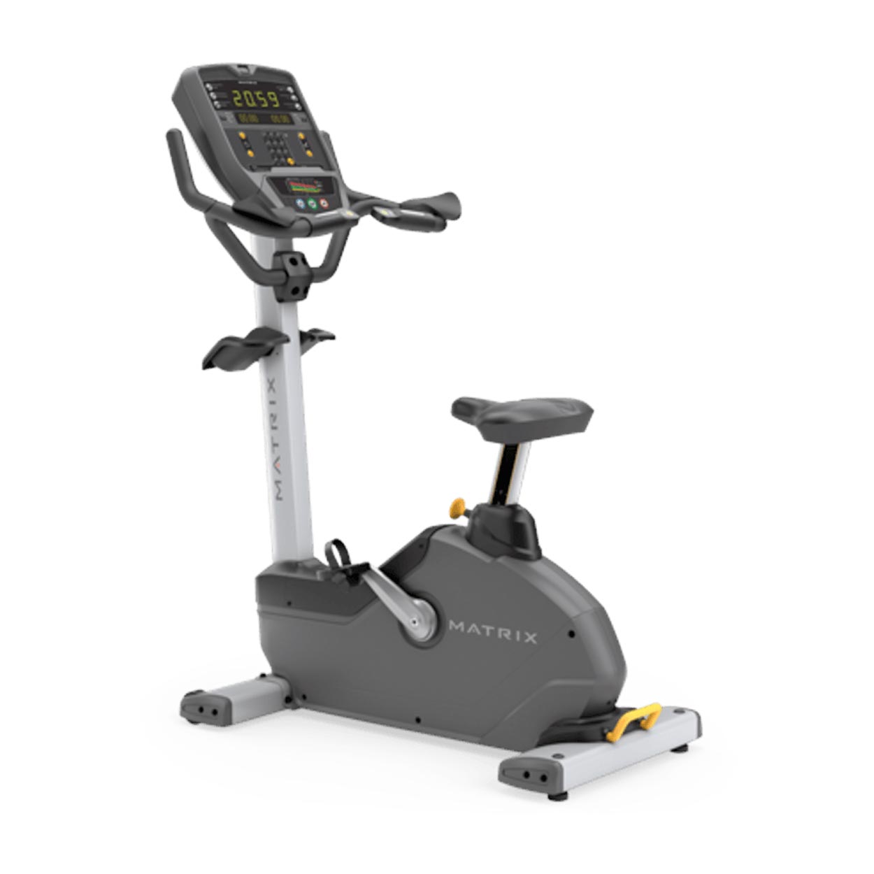 a complete upright cycle machine with all components