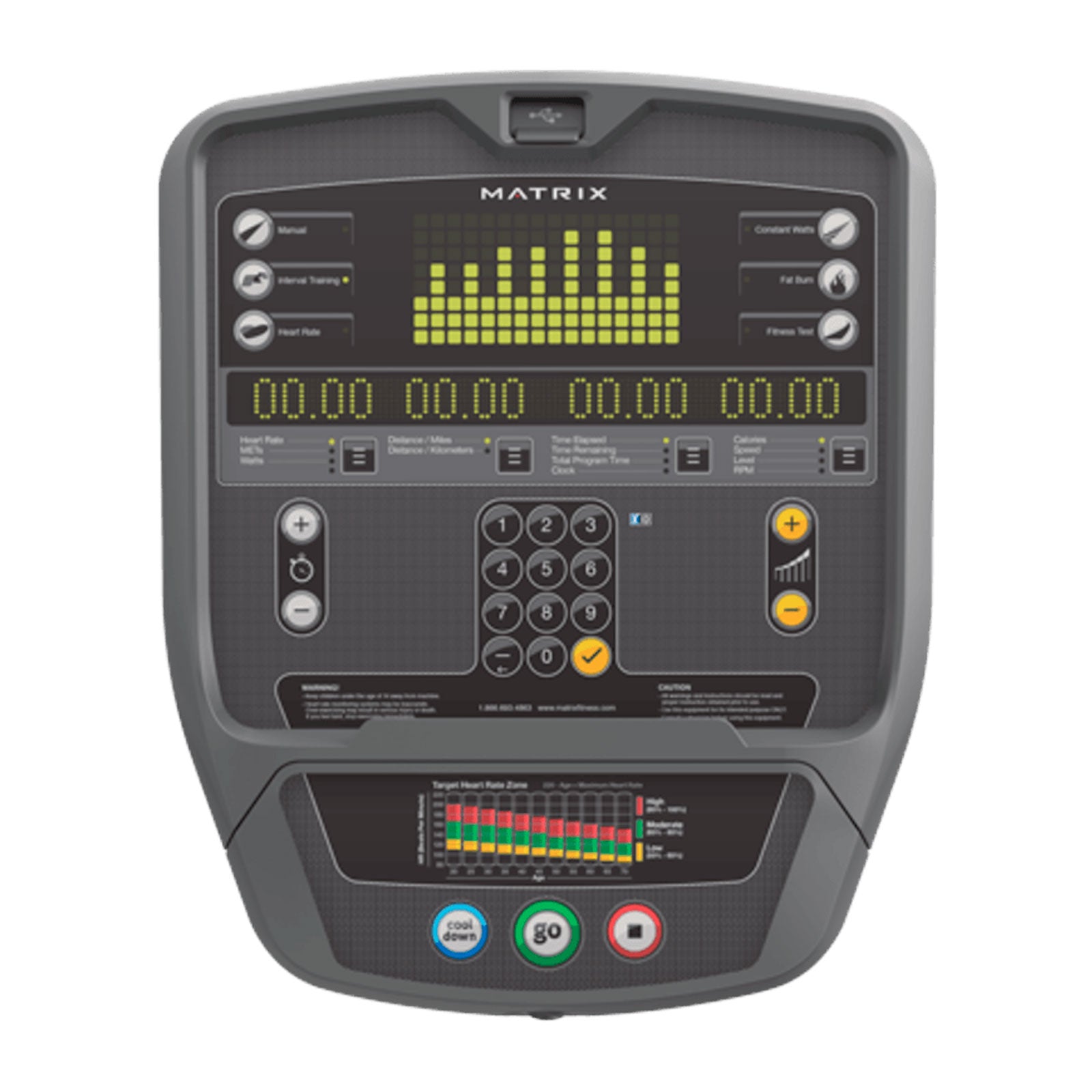 the console of a gym upright cycle machine