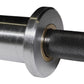 the collar of a olympic barbell with a silver sleeve and black shaft
