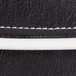 black leather with white stitching