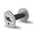 a stainless steel dumbbell with a matt marsh custom logo on the endcap
