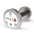 a stainless steel dumbbell with a phd sport custom logo on the endcap