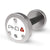 a stainless steel dumbbell with a phd sport custom logo on the endcap